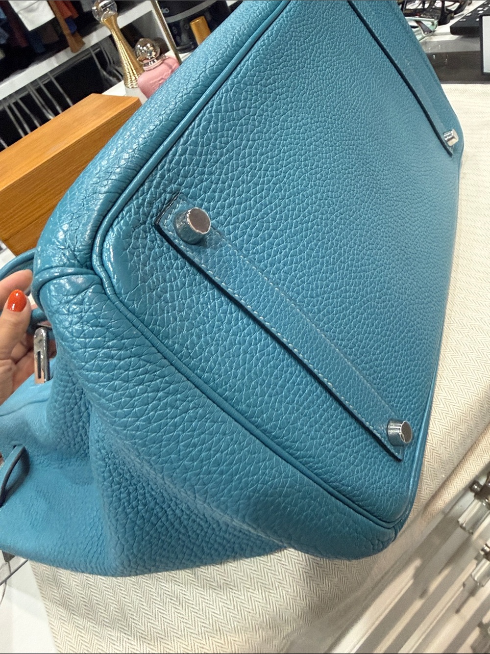 Authentic Hermes Togo Birkin 35 Blue Jean - Picture 7 of 16